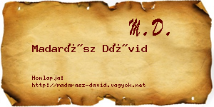 Madarász Dávid névjegykártya