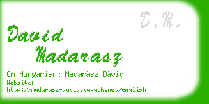 david madarasz business card
