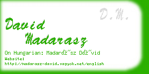 david madarasz business card
